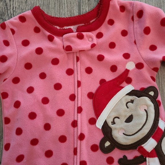 🏷 3/$15 or 5/$20 Carter's baby girl warm zippered footed pajamas pink size 6M - Picture 2 of 5